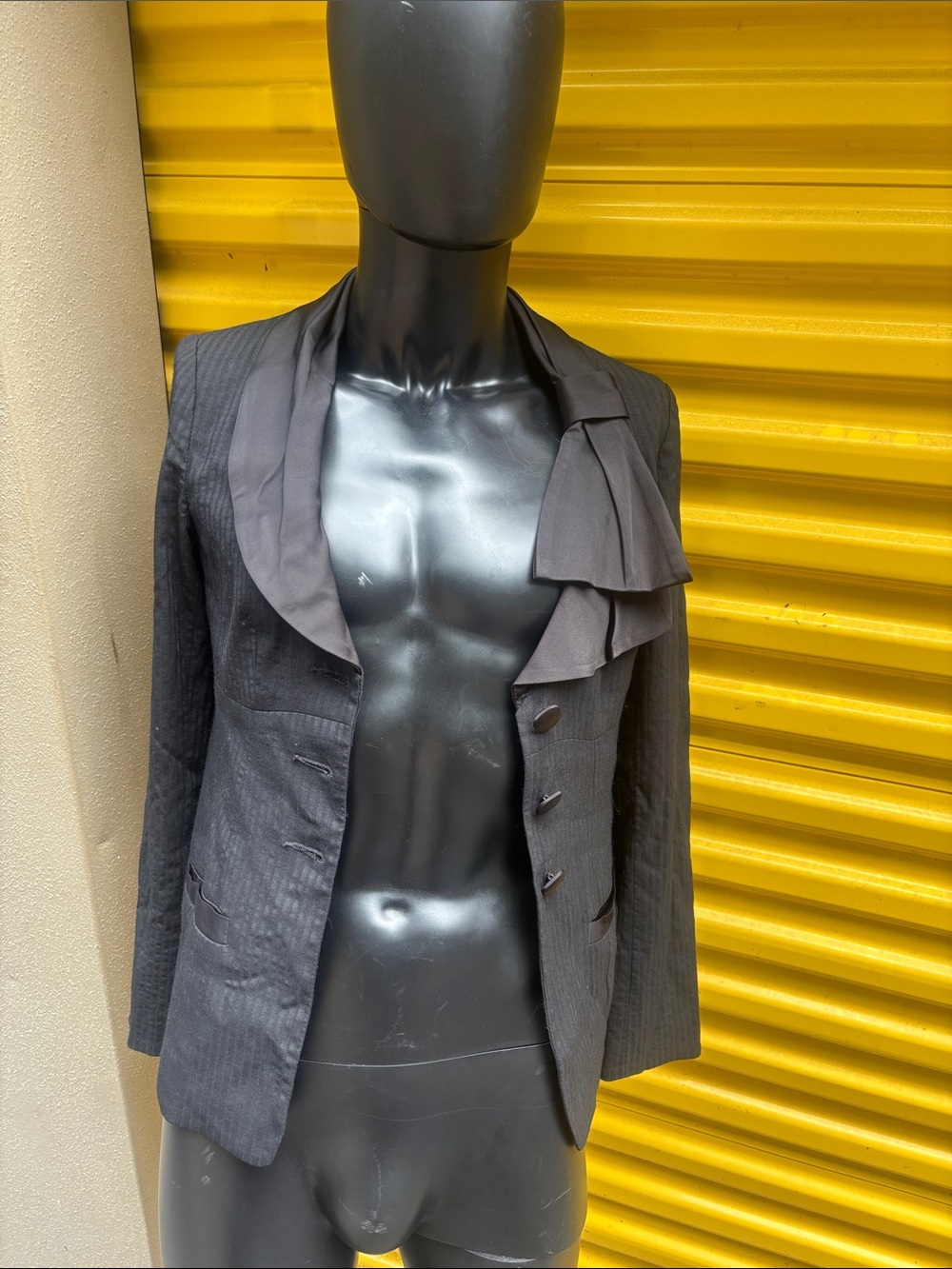 Nanette Lepore Black Tuxedo Blazer with Purple Lining
